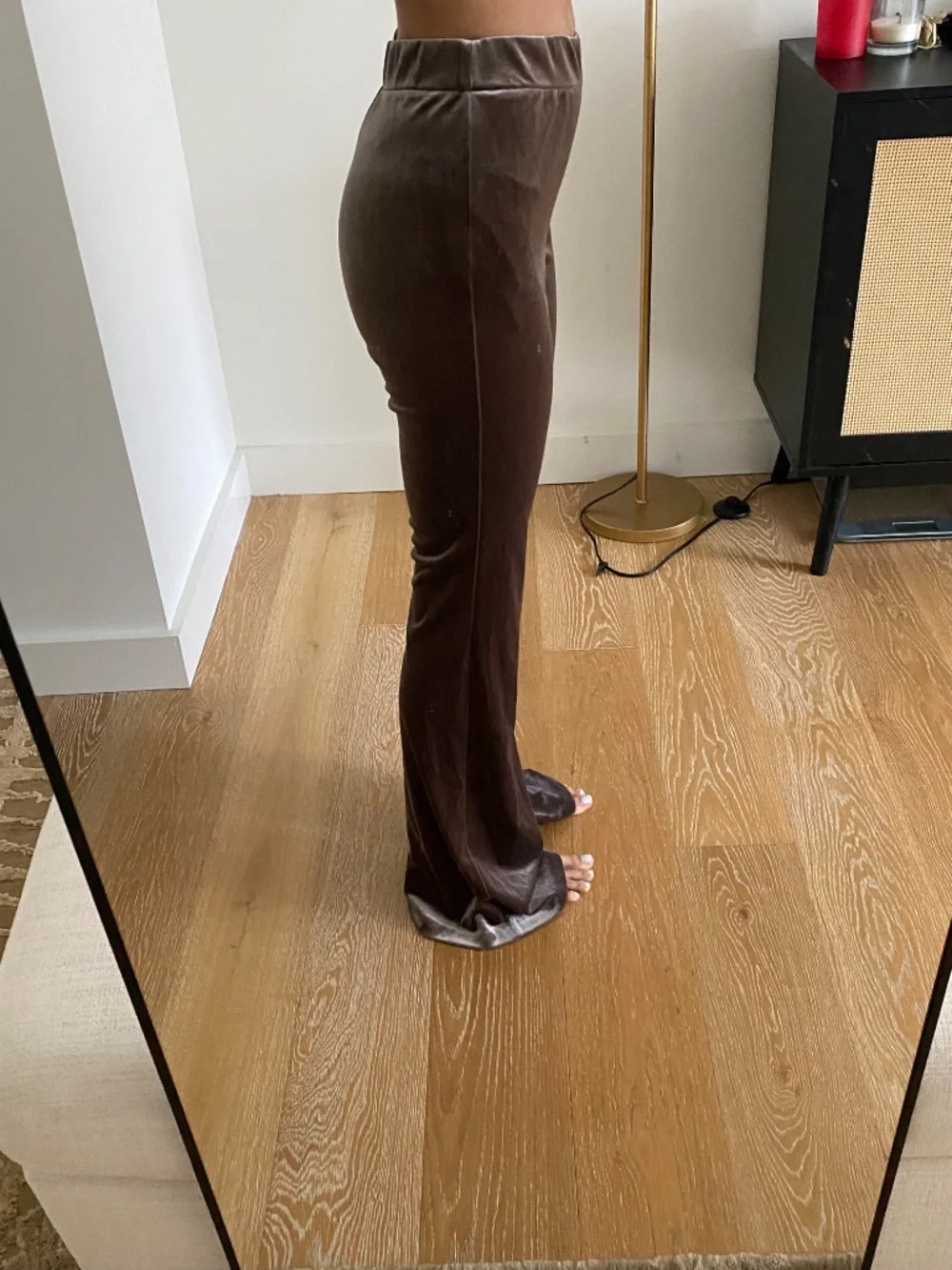 Zara Brown Velvet/ Velour Pants | Size XS